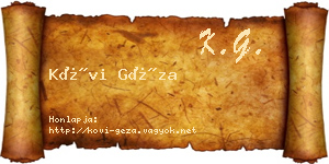 Kövi Géza névjegykártya