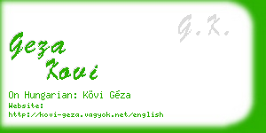 geza kovi business card